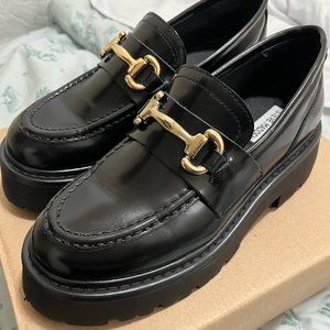 Steve Madden Roux Black Leather Loafers